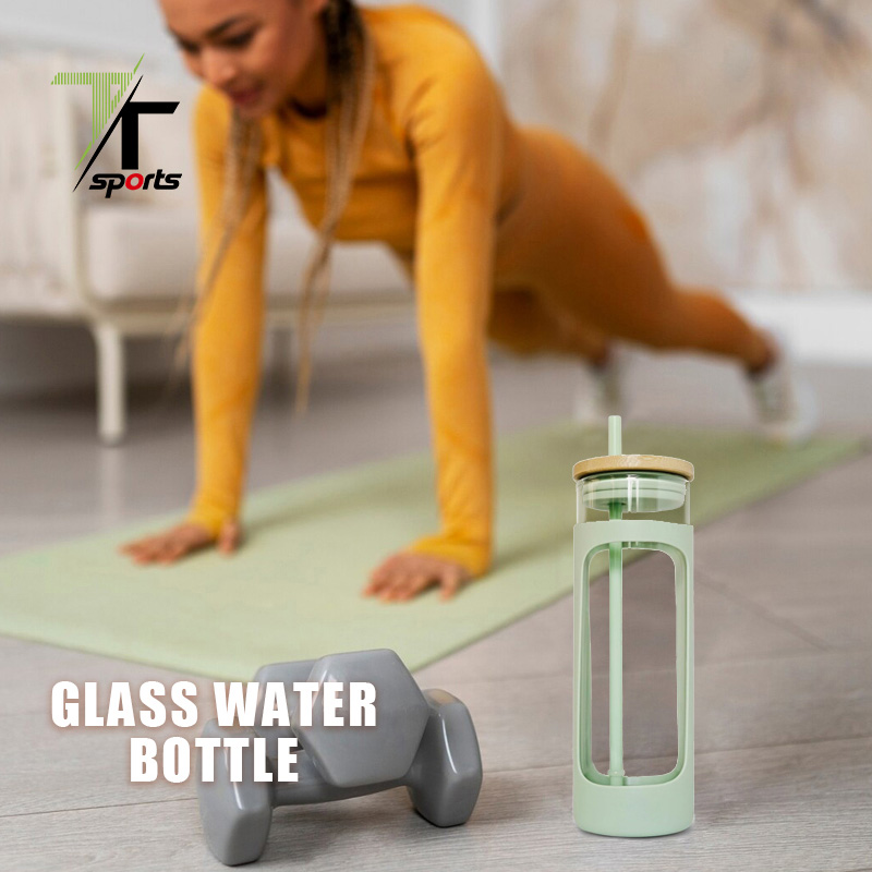 Glass Water Bottle with Bamboo Lid